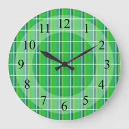Groene geruite retro wandklok