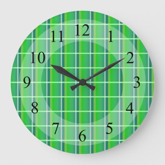 Groene geruite retro wandklok (Voorkant)