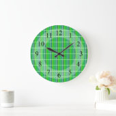 Groene geruite retro wandklok (Huis)