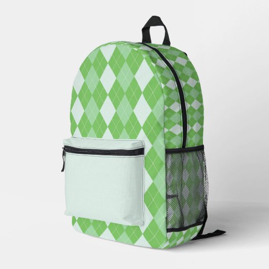 Groene geruite rugzak (Achterkant Hoek Rechts)