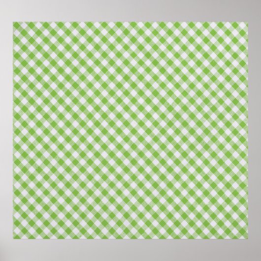 Groene geruite stof: close-up textuur. poster (Voorkant)