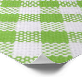 Groene geruite stof: close-up textuur. poster (Hoek)