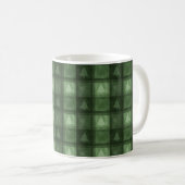 Groene Geruite Stof Met Boom Silhouetten Festive Koffiemok (Voorkant rechts)