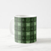 Groene Geruite Stof Met Boom Silhouetten Festive Koffiemok (Voorkant links)