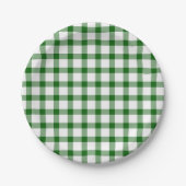 Groene geruite stof papieren bordje (Voorkant)