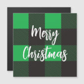 Groene geruite vrolijk kerstfeest (Voorkant / Achterkant)