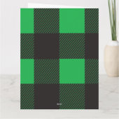 Groene geruite vrolijk kerstfeest kaart (Achterkant)