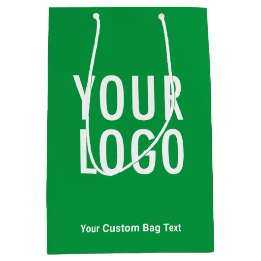 Groene geschenktas van 10 inch met bedrijfslogo ge medium cadeauzakje (Voorkant)