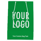 Groene geschenktas van 10 inch met bedrijfslogo ge medium cadeauzakje (Achterkant)