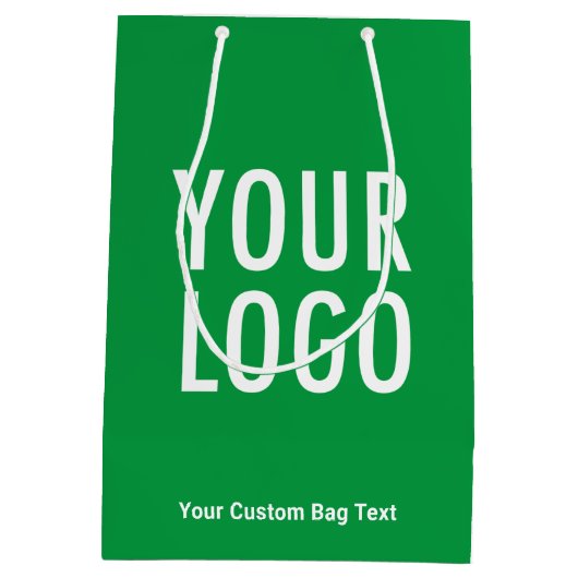 Groene geschenktas van 10 inch met bedrijfslogo ge medium cadeauzakje (Achterkant)