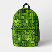 Groene geslepen glas look bedrukte rugzak (Voorkant)