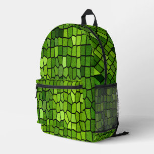 Groene geslepen glas look  bedrukte rugzak