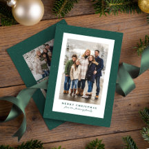 Groene gespikkelde lijst eenvoudige kerstfoto