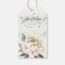 Groene gespikkelde pioen geschenklabels
