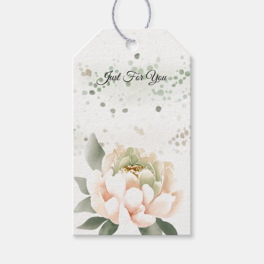 Groene gespikkelde pioen geschenklabels cadeaulabel (Voorkant)