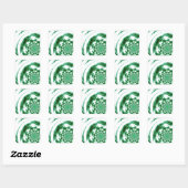 Groene Gespinste Draad Vierkante Sticker (Vel)