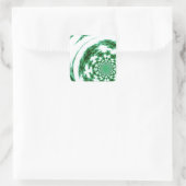 Groene Gespinste Draad Vierkante Sticker (Tas)