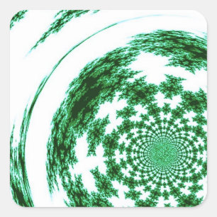 Groene Gespinste Draad Vierkante Sticker