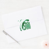 Groene Gespinste Draad Vierkante Sticker (Envelop)
