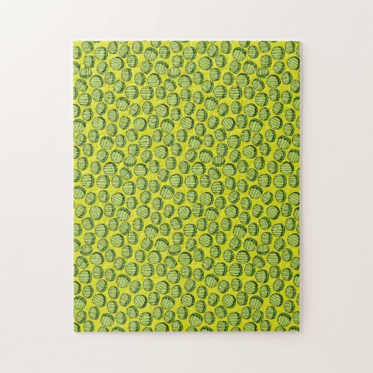 Groene gespleten koningen die voedsel uitdagen legpuzzel (Verticaal)