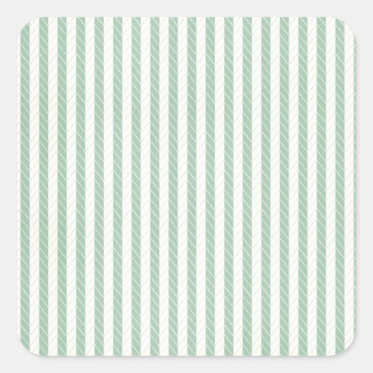 Groene gestikte streep vierkante sticker (Voorkant)