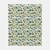 Groene gestileerde bomen Botanische print illustra Fleece Deken (Voorkant)