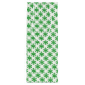 Groene gestippelde sterren op wit wijn cadeautas (Achterkant)