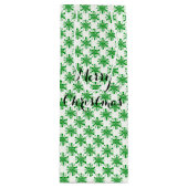 Groene gestippelde sterren op wit wijn cadeautas (Voorkant)