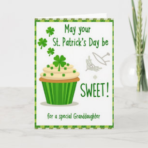 Groene gestreepte Cupcake Kaart