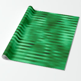 Groene gestreepte folie cadeaupapier