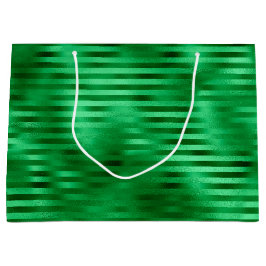 Groene gestreepte folie groot cadeauzakje