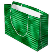 Groene gestreepte folie groot cadeauzakje (Achterkant Gekanteld)