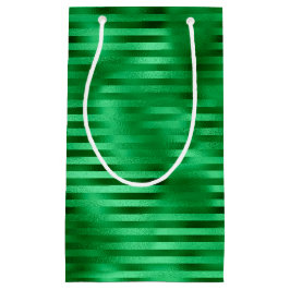 Groene gestreepte folie klein cadeauzakje