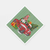 Groene gestreepte kerstservetten servet (Hoek)