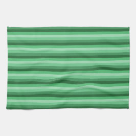 Groene gestreepte keukenhanddoek