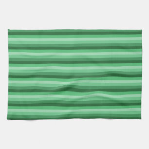 Groene gestreepte keukenhanddoek
