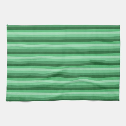 Groene gestreepte keukenhanddoek (Horizontaal)