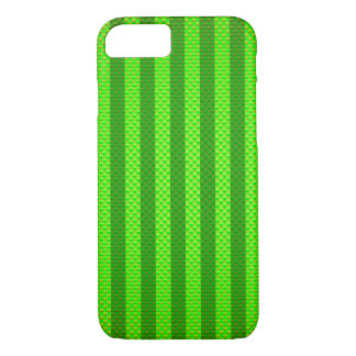 Groene gestreepte koolstofvezel gepatterd iPhone 8/7 hoesje