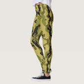 Groene gestreepte leger gestreepte leggings (Links)