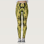 Groene gestreepte leger gestreepte leggings (Voorkant)