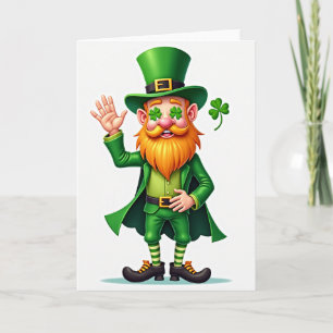 Groene gestreepte Leprechaun Gelukskaart Kaart