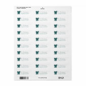 Groene gestreepte lint met strik retouradres etiket (Full Sheet)