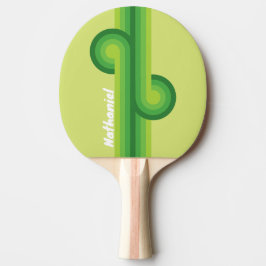 Groene gestreepte lus 'Lily Pad' met naam Tafeltennisbatje