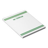 Groene Gestreepte Onderwijzeres School Notitieblok (Schuin)