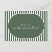 Groene gestreepte preppy cabana RSVP kaart (Achterkant)