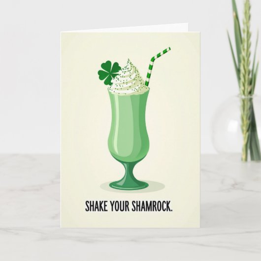 Groene gestreepte Shamrock Shake Kaart (Voorkant)
