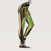 groene gestreepte zwarte legging dames (Rechts)