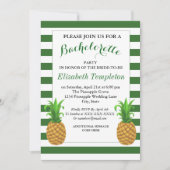Groene gestripte moderne anananas Bachelorette Inv Kaart (Voorkant)