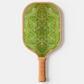 Groene getextureerde mandala flower pickleball pad pickleball paddle (Voorkant)