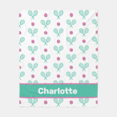 Groene getransneerde tennisrackets met aangepaste  fleece deken (Voorkant)